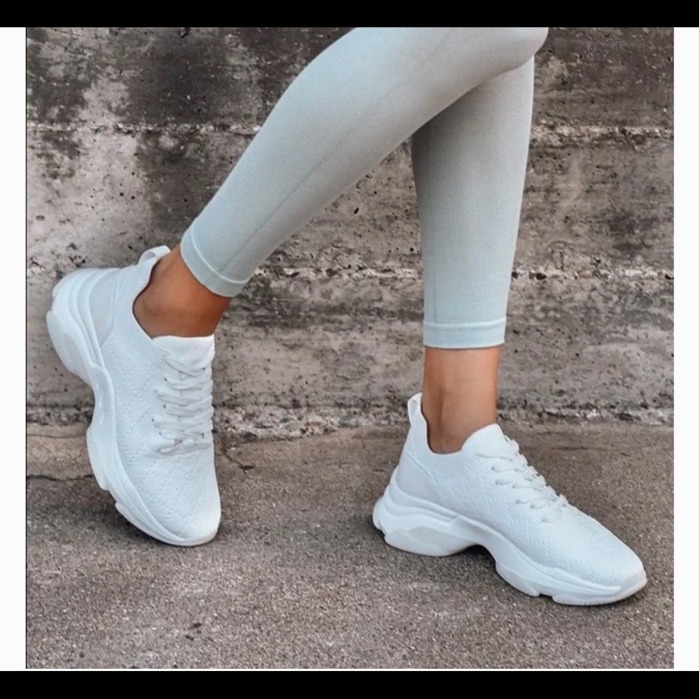 Steve Madden Myle White Knit Sneaker